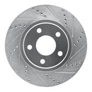 R1 97-05 Buick Riviera Front Right Drilled & Slotted Silver Brake Rotor