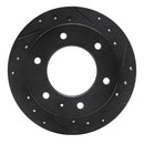 R1 88-95 Isuzu AMIGO Rear Right Drilled & Slotted Black Brake Rotor