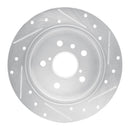 R1 18-24 Toyota Camry Rear Left Drilled & Slotted Silver Brake Rotor