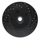 R1 94-01 Ford F-150 RWD Front Left Drilled & Slotted Black Brake Rotor