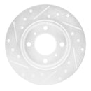 R1 92-96 Dodge COLT Front Right Drilled & Slotted Silver Brake Rotor