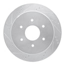 R1 17-24 Nissan Titan Rear Drilled & Slotted Silver Brake Rotor Set