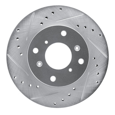 R1 98-02 Acura CL Front Left Drilled & Slotted Silver Brake Rotor