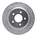 R1 94-04 Ford Mustang Rear Right Drilled & Slotted Silver Brake Rotor