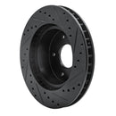 R1 63-82 Chevrolet Corvette Front Left Drilled & Slotted Black Brake Rotor