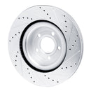 R1 20-25 Ford Explorer Front Left Drilled & Slotted Silver Brake Rotor