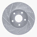 R1 12-18 Ford Focus Front & Rear Drilled & Slotted Silver Brake Rotor Set