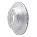 R1 00-06 Mitsubishi Montero Rear Right Drilled & Slotted Silver Brake Rotor