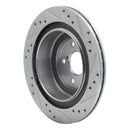 R1 05-09 Subaru Impreza Rear Left Drilled & Slotted Silver Brake Rotor