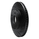 R1 02-07 Chevrolet Equinox Front Right Drilled & Slotted Black Brake Rotor