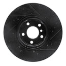 R1 11-18 BMW X4 Front Left Drilled & Slotted Black Brake Rotor