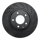 R1 04-11 Mazda RX-8 Rear Right Drilled & Slotted Black Brake Rotor