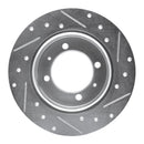 R1 88-93 Dodge COLT Rear Left Drilled & Slotted Silver Brake Rotor