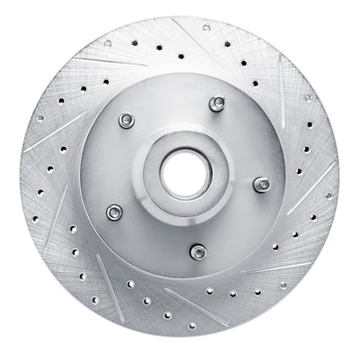 R1 94-02 Dodge B1500 Front Right Drilled & Slotted Silver Brake Rotor