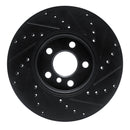 R1 16-24 Mini Cooper Countryman Front Left Drilled & Slotted Black Brake Rotor