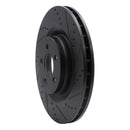 R1 05-23 Chrysler 300 Front Right Drilled & Slotted Black Brake Rotor