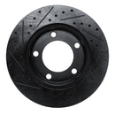 R1 94-96 Ford F-150 4WD Front Right Drilled & Slotted Black Brake Rotor