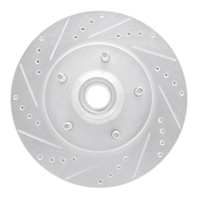 R1 97-99 Ford F-150 RWD Front Left Drilled & Slotted Silver Brake Rotor