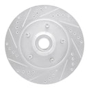 R1 97-99 Ford F-150 RWD Front Left Drilled & Slotted Silver Brake Rotor