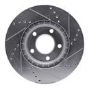 R1 07-08 Ford Edge Front Left Drilled & Slotted Silver Brake Rotor