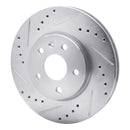 R1 79-85 Volkswagen Type 2 Front Left Drilled & Slotted Silver Brake Rotor
