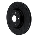 R1 16-24 Chevrolet Camaro Front & Rear Drilled & Slotted Black Brake Rotor Set