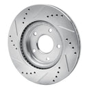 R1 11-19 Nissan Juke Front Right Drilled & Slotted Silver Brake Rotor