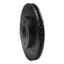 R1 05-10 Honda Odyssey Front Right Drilled & Slotted Black Brake Rotor
