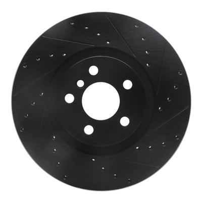 R1 15-25 BMW 228I xDrive Gran Coupe Front Right Drilled & Slotted Black Brake Rotor