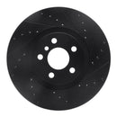 R1 15-25 BMW 228I xDrive Gran Coupe Front Right Drilled & Slotted Black Brake Rotor