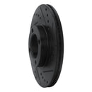 R1 86-89 Toyota Van Front Right Drilled & Slotted Black Brake Rotor