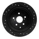 R1 10-20 Lexus RX350 Front & Rear Drilled & Slotted Black Brake Rotor Set