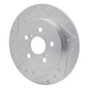 R1 09-19 Pontiac Vibe Front & Rear Drilled & Slotted Silver Brake Rotor Set