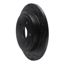 R1 88-95 Chrysler New Yorker Rear Right Drilled & Slotted Black Brake Rotor