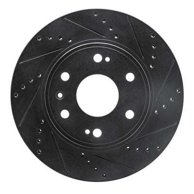 R1 09-20 Chevrolet TAHOE Front Right Drilled & Slotted Black Brake Rotor