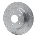 R1 94-04 Land Rover Range Rover Rear Left Drilled & Slotted Silver Brake Rotor