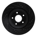 R1 97-09 Cadillac XLR Right Front Drilled & Slotted Black Brake Rotor
