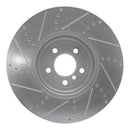 R1 09-17 BMW 750I Right Front Drilled & Slotted Silver Brake Rotor