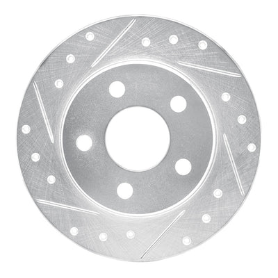 R1 93-05 Ford Taurus SHO Rear Left Drilled & Slotted Silver Brake Rotor