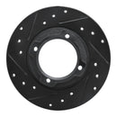R1 85-91 Subaru GL-10 Rear Left Drilled & Slotted Black Brake Rotor