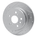 R1 00-04 Toyota Avalon Rear Left Drilled & Slotted Silver Brake Rotor