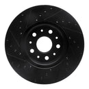 R1 14-20 Cadillac CT6 Front Right Drilled & Slotted Black Brake Rotor