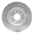 R1 95-03 BMW 750IL Rear Right Drilled & Slotted Silver Brake Rotor