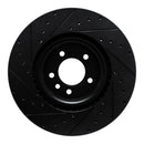 R1 18-24 Land Rover Range Rover Front Right Drilled & Slotted Black Brake Rotor