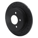 R1 04-08 Chrysler Pacifica Rear Left Drilled & Slotted Black Brake Rotor
