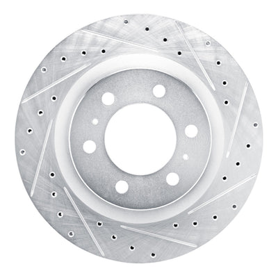 R1 2022-2025 Lexus LX600 Front Right Drilled & Slotted Silver Brake Rotor