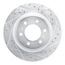 R1 22-25 Lexus LX600 Front Drilled & Slotted Silver Brake Rotor Set