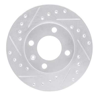 R1 80-08 Audi 4000 Front Left Drilled & Slotted Silver Brake Rotor