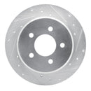 R1 97-07 Chrysler Town & Country Rear Right Drilled & Slotted Silver Brake Rotor