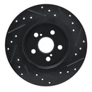 R1 11-17 Lexus CT200H Rear Left Drilled & Slotted Black Brake Rotor
